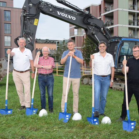 Von links: Stefan Kaiser, Leiter Baukommission, Josef Meili, Generalrat SMB, Patrice Riedo, Geschäftsführer VMB, Hansruedi Küng, Mitglied Baukommission und Rochus Freitag, Mitglied VMB. Foto: Patrick Caplazi, Freier Schweizer.